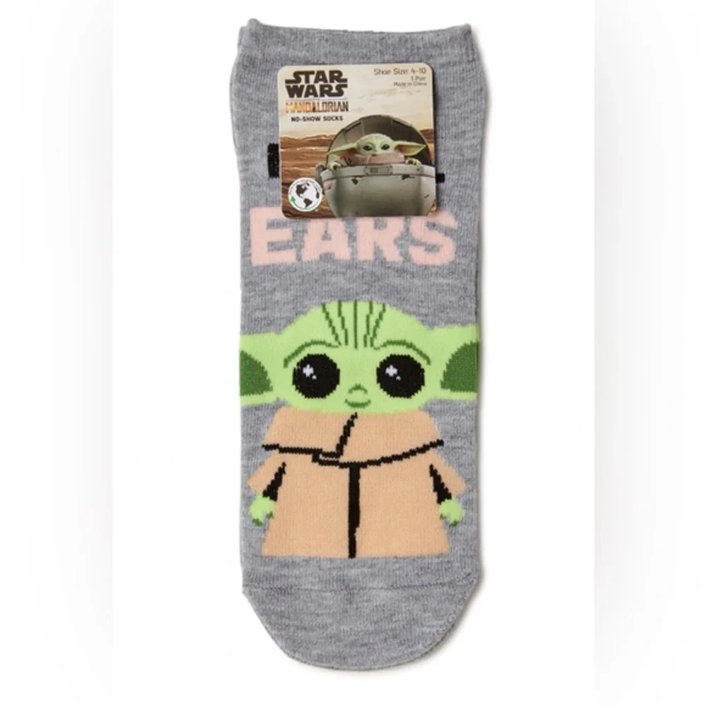 3pairs Gray‎ and Purple Star Wars The Mandalorian No Show Socks size 4-10 free